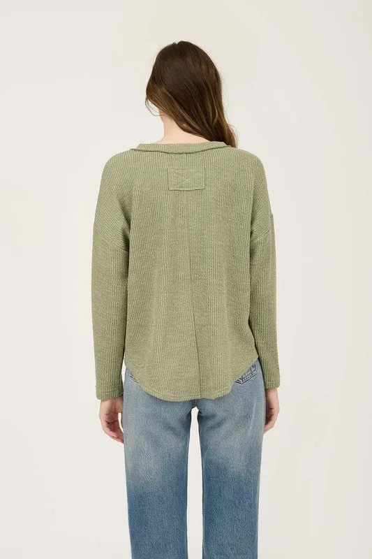 Elsie Waffle Knit Henley