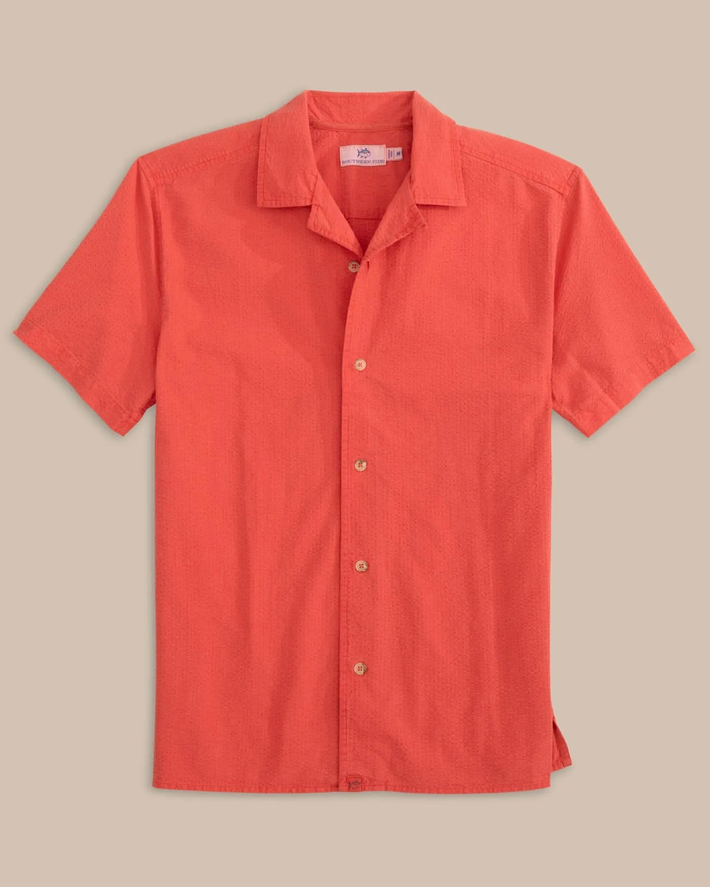 Sun Washed Seersucker Camp Short Sleeve Sport Shirt