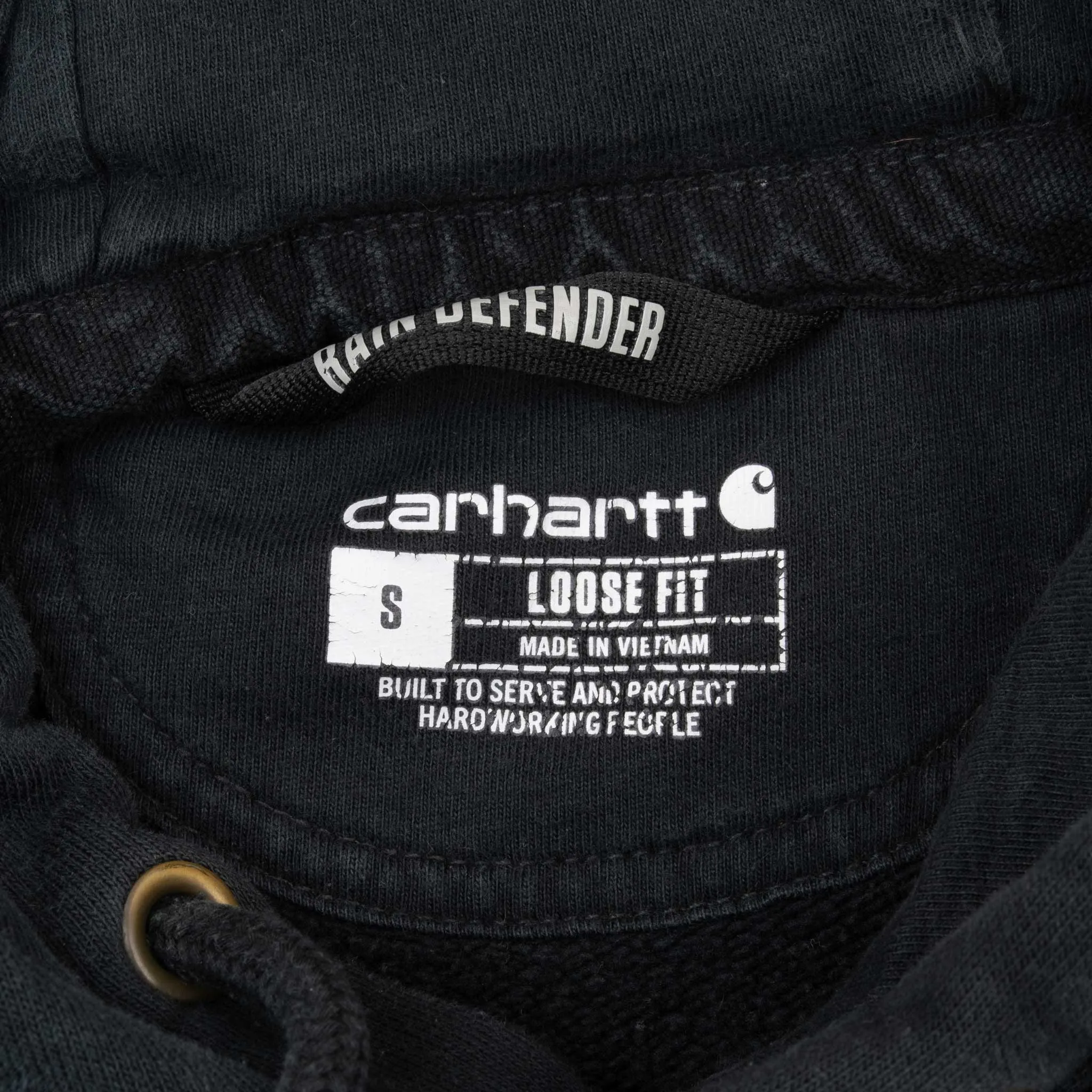 VINTAGE CARHARTT CLASSIC BLACK HOODIE SWEATSHIRT SMALL